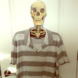 Calvin Klein Jeans Men’s S Gray and White Polo